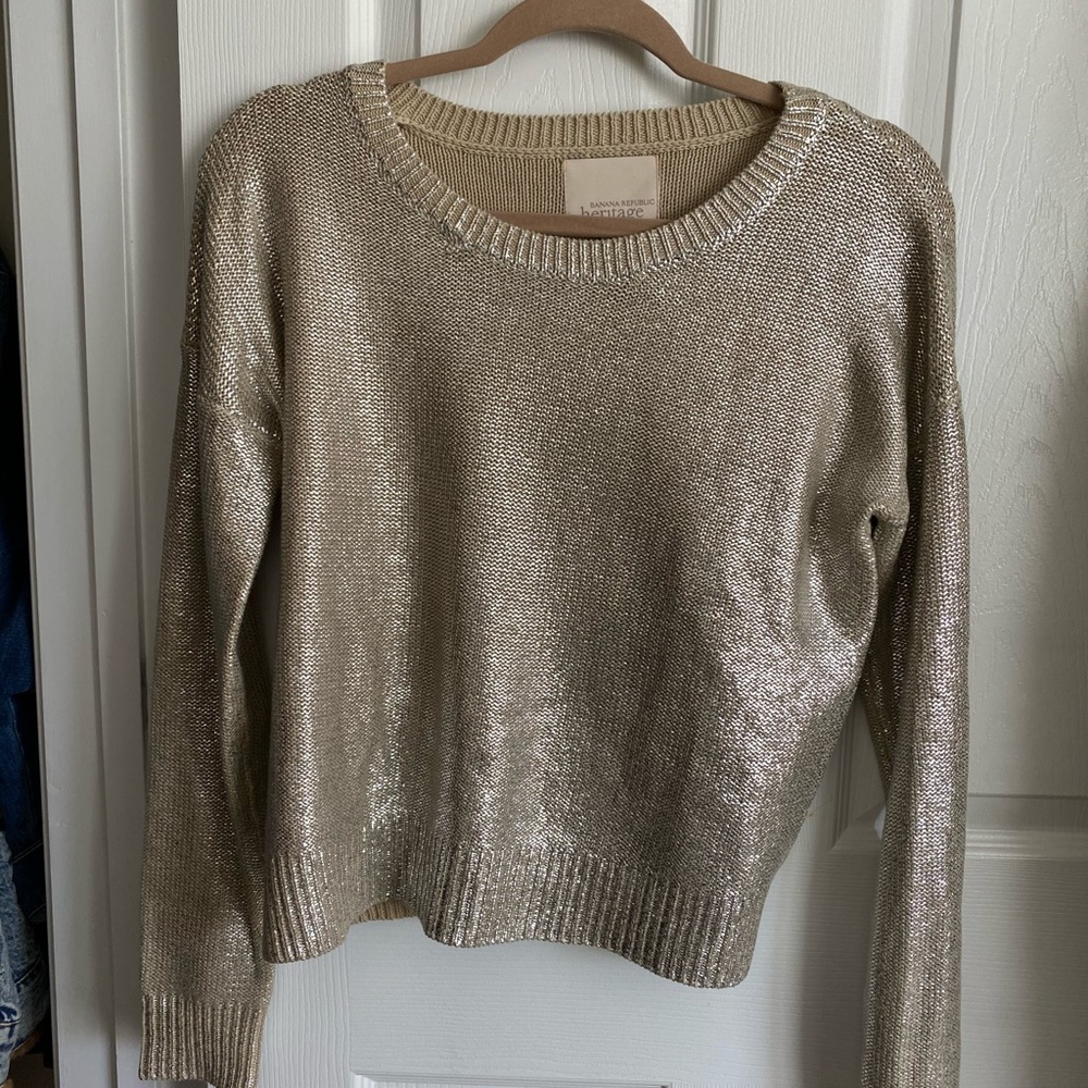 Banana Republic Gold Metallic Sweater